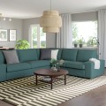 IKEA KIVIK КИВИК 5-местный угловой диван, Kelinge серо-бирюзовый 09443017 | 094.430.17