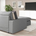 IKEA KIVIK КИВИК 6-местный угловой диван с козеткой, Tibbleby бежевый / серый 79440483 794.404.83