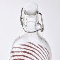 IKEA KORKEN Бутылка с пробкой, полосатое / серо-розовое прозрачное стекло, 1 л 10564701 | 105.647.01