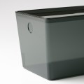 IKEA KUGGIS контейнер с крышкой, прозрачный черный, 18x26x15 см 49561240 | 495.612.40