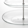 IKEA KVITTERA КВИТТЕРА Сервировочн подставка / 3 блюда, прозрачное стекло / нержавеющая сталь 90279842 902.798.42