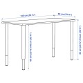 IKEA LAGKAPTEN ЛАГКАПТЕН / OLOV ОЛОВ Письменный стол, под беленый дуб / черный, 140x60 см 89417260 894.172.60