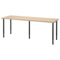 IKEA LAGKAPTEN ЛАГКАПТЕН / OLOV ОЛОВ Письменный стол, под беленый дуб / черный, 200x60 см 79417637 794.176.37