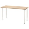 IKEA LAGKAPTEN ЛАГКАПТЕН / OLOV ОЛОВ Письменный стол, под беленый дуб / белый, 140x60 см 49417257 494.172.57