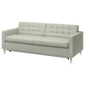 IKEA LANDSKRONA Раскладной диван 3-местный, Gunnared светло-зеленый / металл 39491281 | 394.912.81