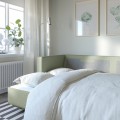 IKEA LANDSKRONA Раскладной диван 3-местный, Gunnared светло-зеленый / дерево 79491284 794.912.84