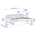 IKEA LANDSKRONA ЛАНДСКРУНА 3-местный диван, с шезлонгом Gunnared / бежевый металл 39435332 | 394.353.32