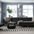 IKEA LANDSKRONA 4-местный диван с козетками, Grann / Bomstad черный / металл, 15 см 79554276 | 795.542.76