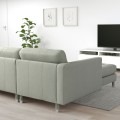 IKEA LANDSKRONA ЛАНДСКРУНА 4-местный диван, с шезлонгом / Gunnared светло-зеленый / металл 09270455 092.704.55