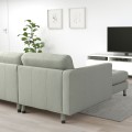 IKEA LANDSKRONA ЛАНДСКРУНА 3-местный диван с козеткой, Gunnared светло-зеленый / дерево / черный 49444232 | 494.442.32