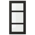 IKEA LERHYTTAN ЛЕРХЮТТАН Стеклянная дверь, черная морилка, 40x80 см 60356083 603.560.83