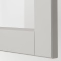 IKEA METOD МЕТОД Навесной шкаф / 2 стеклянные дверцы, белый / Lerhyttan светло-серый, 80x40 см 89466707 | 894.667.07