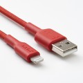 IKEA LILLHULT ЛИЛЛЬХУЛЬТ Кабель USB-A lightning, красный, 1.5 м 30528496 305.284.96