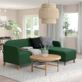 IKEA LINANÄS ЛИНАНЕС Чехол на 3-местный диван с шезлонгом, Vissle темно-зеленый 40564403 405.644.03
