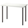 IKEA LINNMON ЛИННМОН / ADILS АДИЛЬС Письменный стол, белый / темно-серый, 100x60 см 19416184 194.161.84