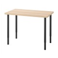 IKEA LINNMON ЛИННМОН / OLOV ОЛОВ Письменный стол, под беленый дуб / черный, 100x60 см 19416358 194.163.58