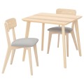 IKEA LISABO / LISABO Стол и 2 стула, ясень / Tallmyra белый / черный, 88x78 см 79554832 | 795.548.32