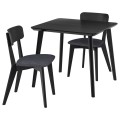 IKEA LISABO / LISABO Стол и 2 стула, черный / тальмира черный / серый, 88x78 см 89554921 | 895.549.21