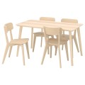 IKEA LISABO ЛИСАБО / LISABO ЛИСАБО Стол и 4 стула, ясеневый шпон / ясень, 140x78 см 49385529 | 493.855.29