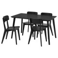 IKEA LISABO ЛИСАБО / LISABO ЛИСАБО Стол и 4 стула, черный / черный, 140x78 см 19385535 193.855.35