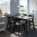 IKEA LISABO / LISABO Стол и 4 стула, черный / тальмира черный / серый, 140x78 см 09554915 095.549.15