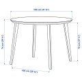 IKEA LISABO / LISABO Стол и 4 стула, ясень / Tallmyra белый / черный, 105 см 79554851 | 795.548.51