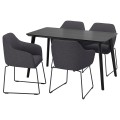 IKEA LISABO / TOSSBERG Стол и 4 стула, черный / металл черный / серый, 140x78 см 79288126 | 792.881.26