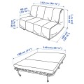 IKEA LYCKSELE MURBO ЛИКСЕЛЕ МУРБО 2-местный диван-кровать, Vansbro темно-серый 89387135 893.871.35
