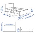 IKEA MALM МАЛЬМ Кровать односпальная с 2 ящиками, белый / Линдбаден, 90x200 см 39495000 | 394.950.00
