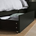 IKEA MALM МАЛЬМ Кровать односпальная с 2 ящиками, черно-коричневый / Leirsund, 90x200 см 89032719 890.327.19