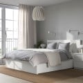 IKEA MALM МАЛЬМ Кровать двуспальная с 4 ящиками, белый / Luröy, 140x200 см 39002437 390.024.37