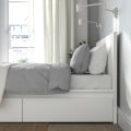 IKEA MALM МАЛЬМ Кровать двуспальная с 2 ящиками, белый / Luröy, 180x200 см 99175977 991.759.77