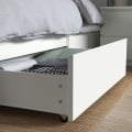 IKEA MALM МАЛЬМ Кровать двуспальная с 4 ящиками, белый / Luröy, 140x200 см 39002437 390.024.37