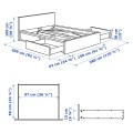 IKEA MALM МАЛЬМ Кровать двуспальная с 4 ящиками, белый / Lönset, 140x200 см 69019224 690.192.24
