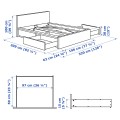 IKEA MALM МАЛЬМ Кровать двуспальная с 4 ящиками, дубовый шпон беленый / Luröy, 180x200 см 49027423 | 490.274.23