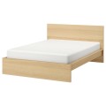 IKEA MALM МАЛЬМ Кровать двуспальная, высокий, дубовый шпон беленый, 160x200 см 40263103 402.631.03