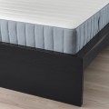 IKEA MALM Кровать с матрасом, черно-коричневый / Valevåg средней жесткости, 140x200 см 59544429 | 595.444.29
