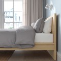 IKEA MALM МАЛЬМ Кровать двуспальная, высокий, дубовый шпон беленый / Leirsund, 160x200 см 19175170 191.751.70