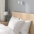 IKEA MALM Кровать с матрасом, дубовый шпон беленый / Valevåg жесткий, 120x200 см 99544045 | 995.440.45