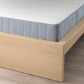 IKEA MALM Кровать с матрасом, дубовый шпон беленый / Vesteröy жесткий, 140x200 см 99544069 | 995.440.69