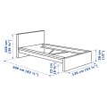 IKEA MALM Кровать с матрасом, дубовый шпон беленый / Valevåg средней жесткости, 120x200 см 59544047 | 595.440.47