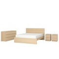 IKEA MALM МАЛЬМ Набор мебели для спальни 4 шт, дубовый шпон беленый, 140x200 см 29488241 | 294.882.41