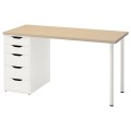 IKEA MÅLSKYTT МОЛСКЮТТ / ALEX АЛЕКС Письменный стол, береза / белый, 140x60 см 79417802 794.178.02