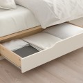 IKEA MANDAL Кровать двуспальная с ящиками, береза / белый, 140х202 см 30280481 302.804.81