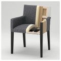 IKEA MÖRBYLÅNGA / MÅRENÄS Стол и 4 стулья с подлокотниками, okl дуб коричневый морилка/черный Gunnared темно-серый, 145 см 89520101 895.201.01
