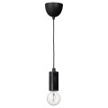 IKEA MARKFROST / LUNNOM МАРКФРОСТ / ЛУННОМ Подвесной светильник с лампочкой, мрамор черный / сфера прозрачная 79494447 | 794.944.47