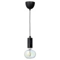 IKEA MARKFROST / MOLNART Подвесной светильник с лампочкой, мрамор черный / эллипс разноцветный 89494531 | 894.945.31
