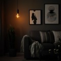 IKEA MARKFROST / MOLNART Подвесной светильник с лампочкой, мрамор черный / эллипс разноцветный 89494531 | 894.945.31