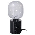 IKEA MARKFROST / MOLNART Настольная лампа с лампочкой, Черный мрамор/белая трубка/прозрачное стекло, 120 мм 69494565 694.945.65