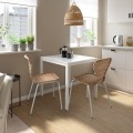 IKEA MELLTORP / ÄLVSTA Стол и 2 стула, белый / белый ротанг, 75x75 см 19490763 194.907.63